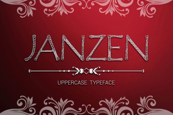 Janzen: A Handcrafted Decorative Uppercase Typeface for Modern Web Design