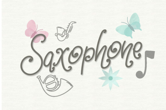 Saxophone Music Typeface: A Bouncy Handwritten Font for Quirky Branding